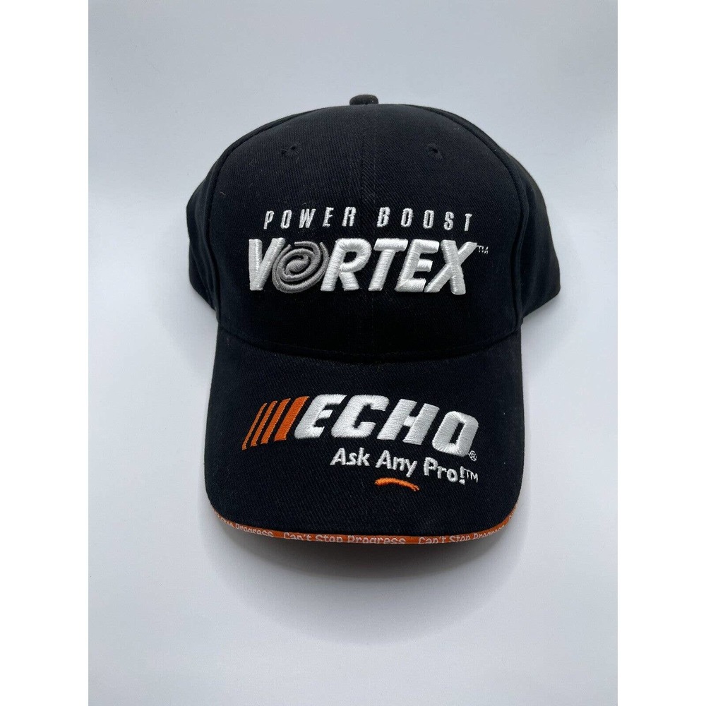 ECHO Vortex Power Boost Hat Baseball Cap Black Orange Racing Strapback One Size